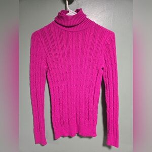 St. John's Bay Pink Cowl Neck Cable Knit Sweater